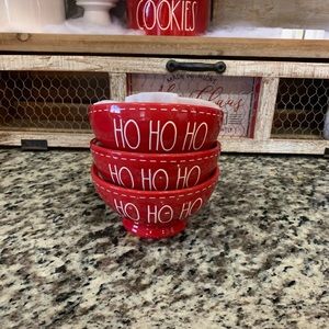 Rae Dunn red HO HO HO cereal bowls